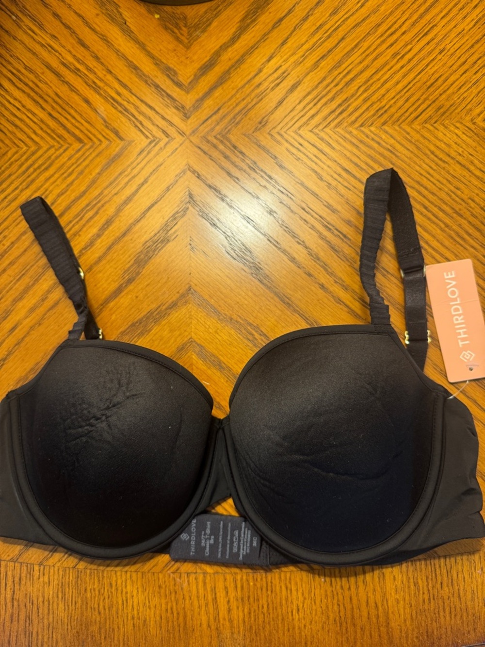 New with Tags. ThirdLove Black T-Shirt Bra - Smooth Molded Cups - 36 C